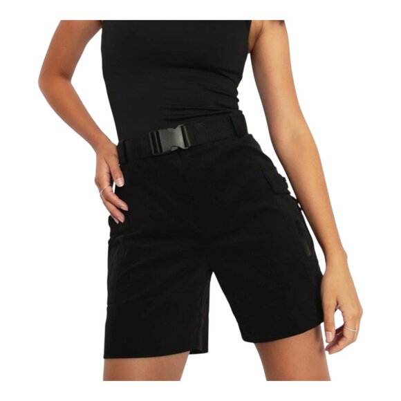 BlackMilk Belted High Rise Corduroy Cargo Shorts in Black Utility Y2K Women's 8 - Picture 1 of 9
